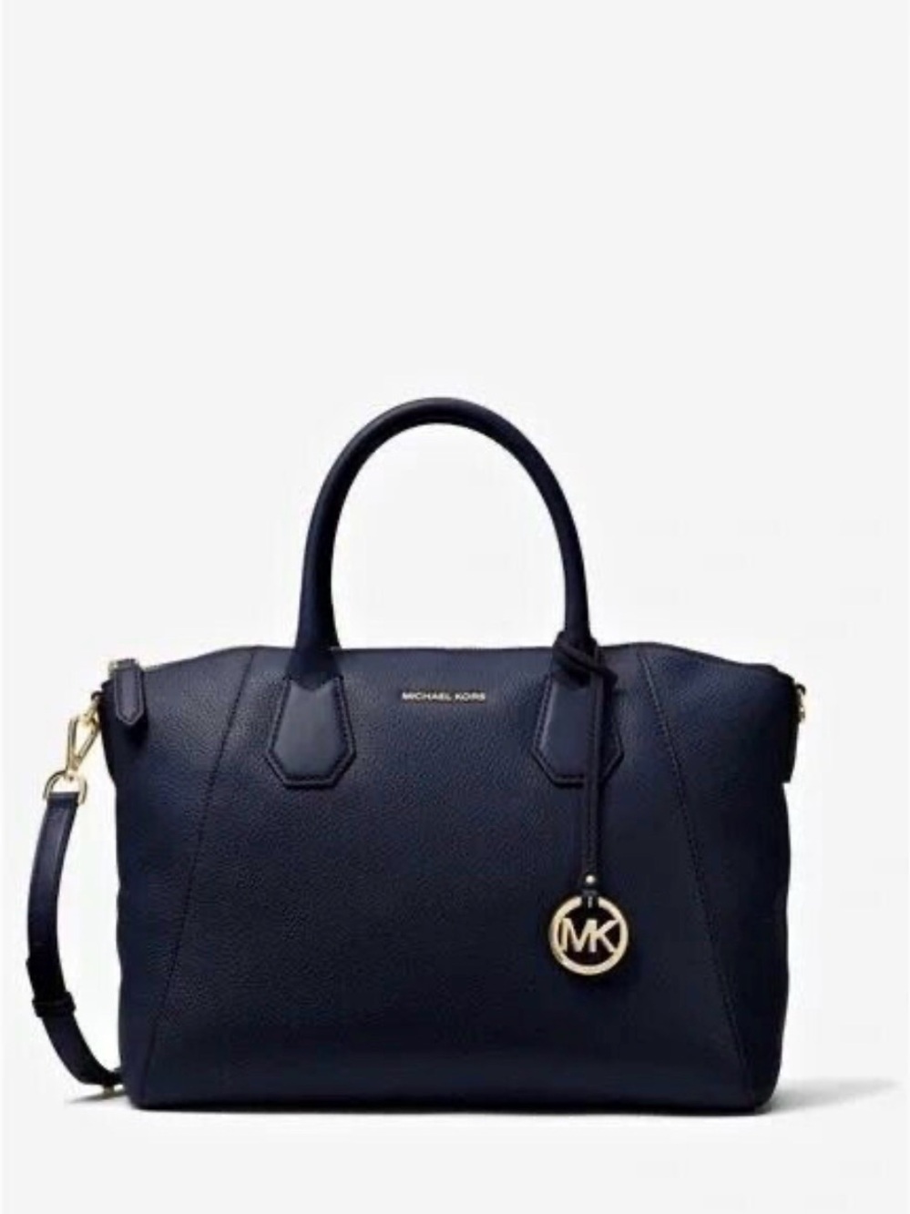 NWT Michael Kors Campbell Large Satchel Admiral Navy Leather Bag